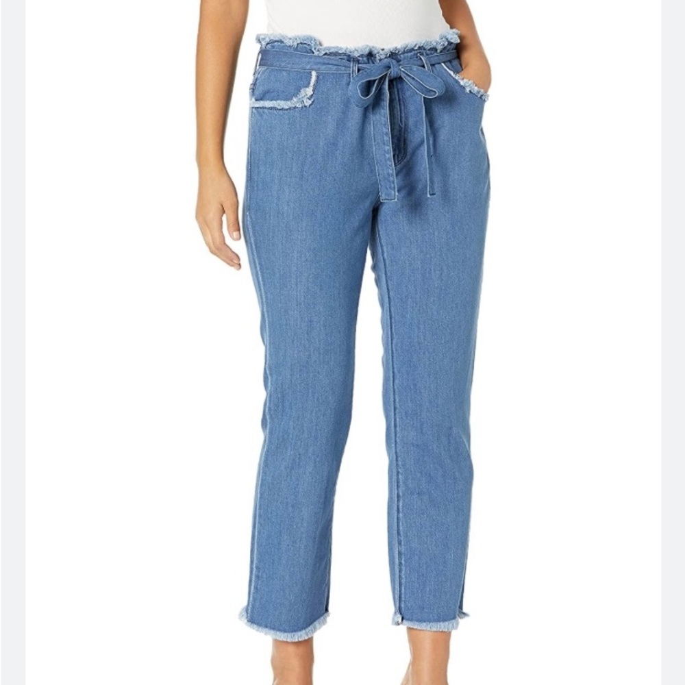 PARKER SMITH paper bag waist jeans with frayed hem size 27